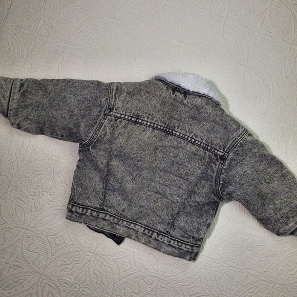 Vintage Levi's Black/Grey Acid Wash Sherpa Jacket 3t - Picture 11 of 11